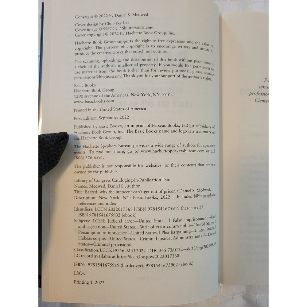 Barred Why the Innocent Can't Get Out of Prison Daniel S Medwed Hardcover 2022 - Picture 7 of 7